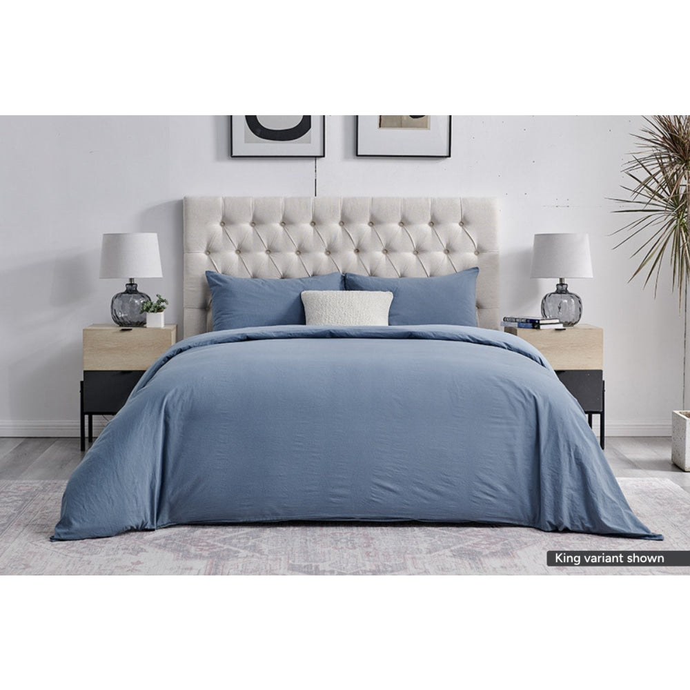 Sydney Stonewash Quilt Cover Set Citadel Blue Fast shipping On sale