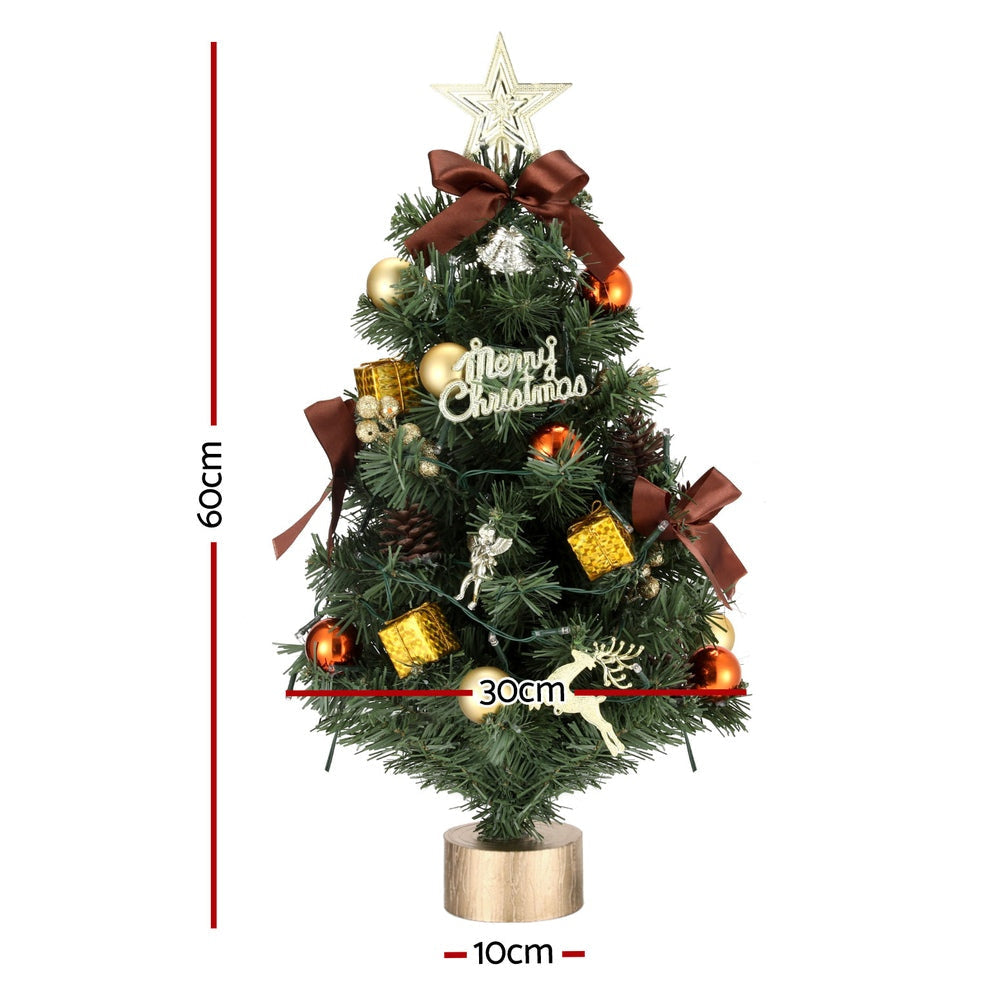 Tabletop Christmas Tree 60CM LED Xmas Topper Ornaments Fast shipping On sale