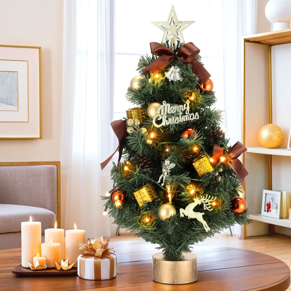 Tabletop Christmas Tree 60CM LED Xmas Topper Ornaments Fast shipping On sale