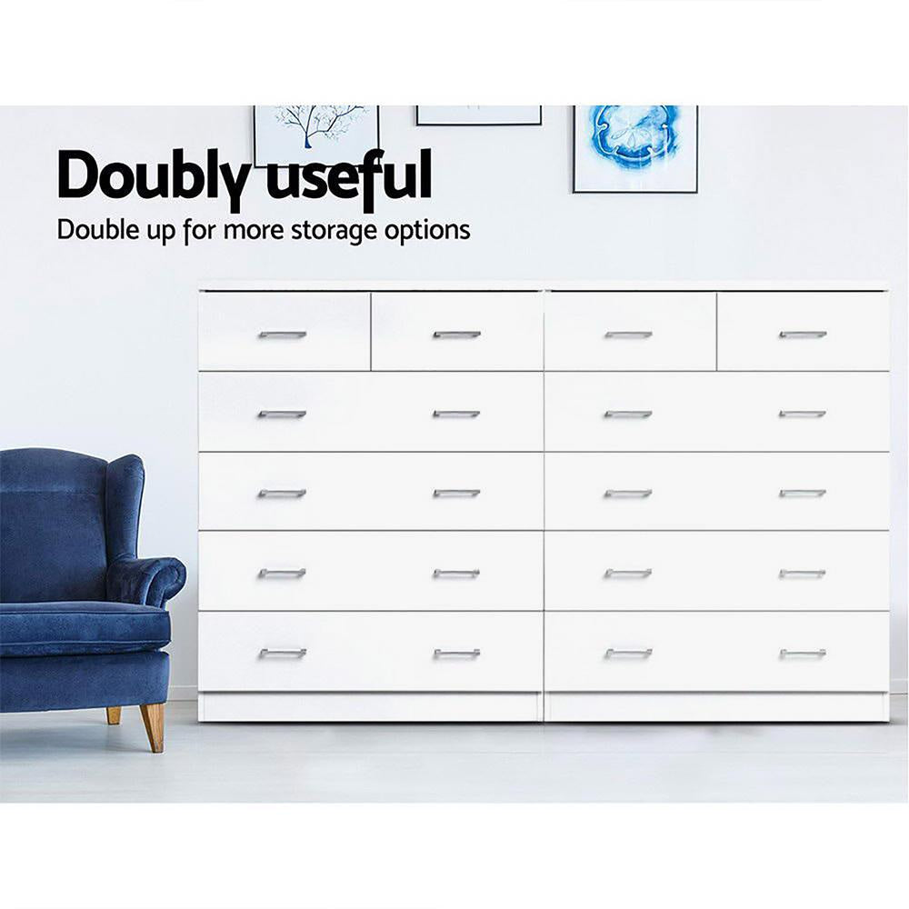 Tallboy Dresser Table 6 Chest of Drawers Cabinet Bedroom Storage White Of Fast shipping On sale