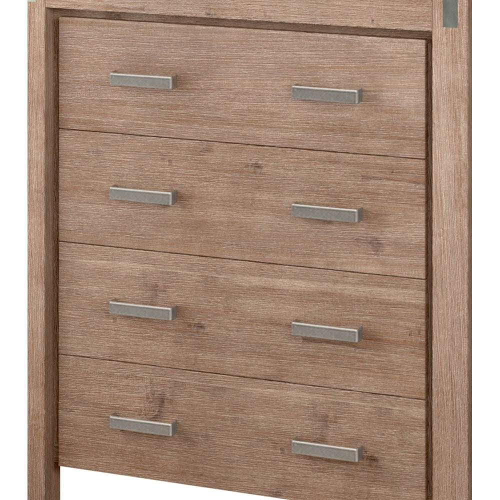 Tallboy with 4 Storage Drawers Solid Wooden Assembled in Oak Colour Chest Of Fast shipping On sale