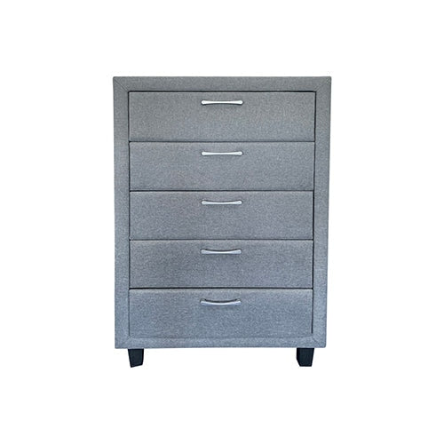 Tallboy with 5 Storage Drawers Assembled Particle board Construction in Grey Colour Chest Of Fast shipping On sale