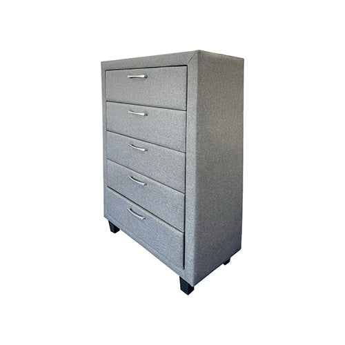 Tallboy with 5 Storage Drawers Assembled Particle board Construction in Grey Colour Chest Of Fast shipping On sale