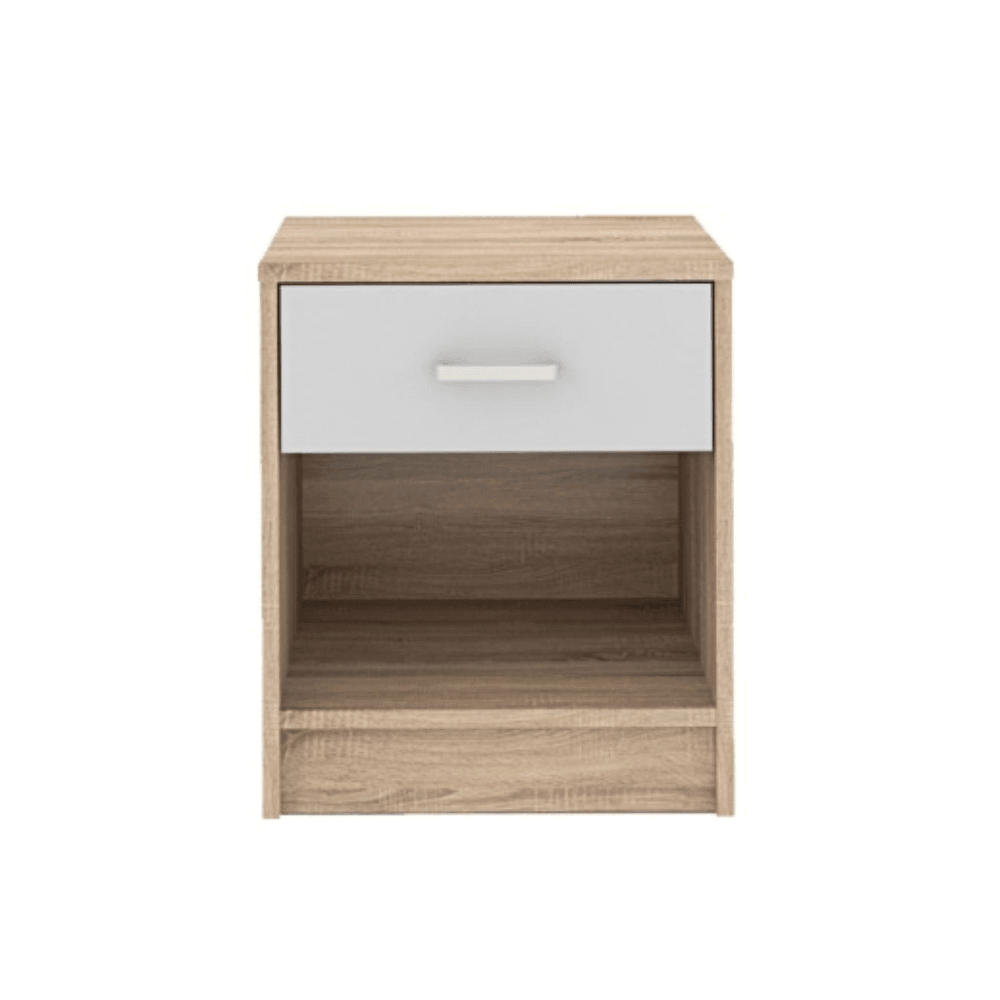 Tammy Open Shelf Nightstand Bedside Side Table W/ 1-Drawer - Oak/Light Grey Fast shipping On sale