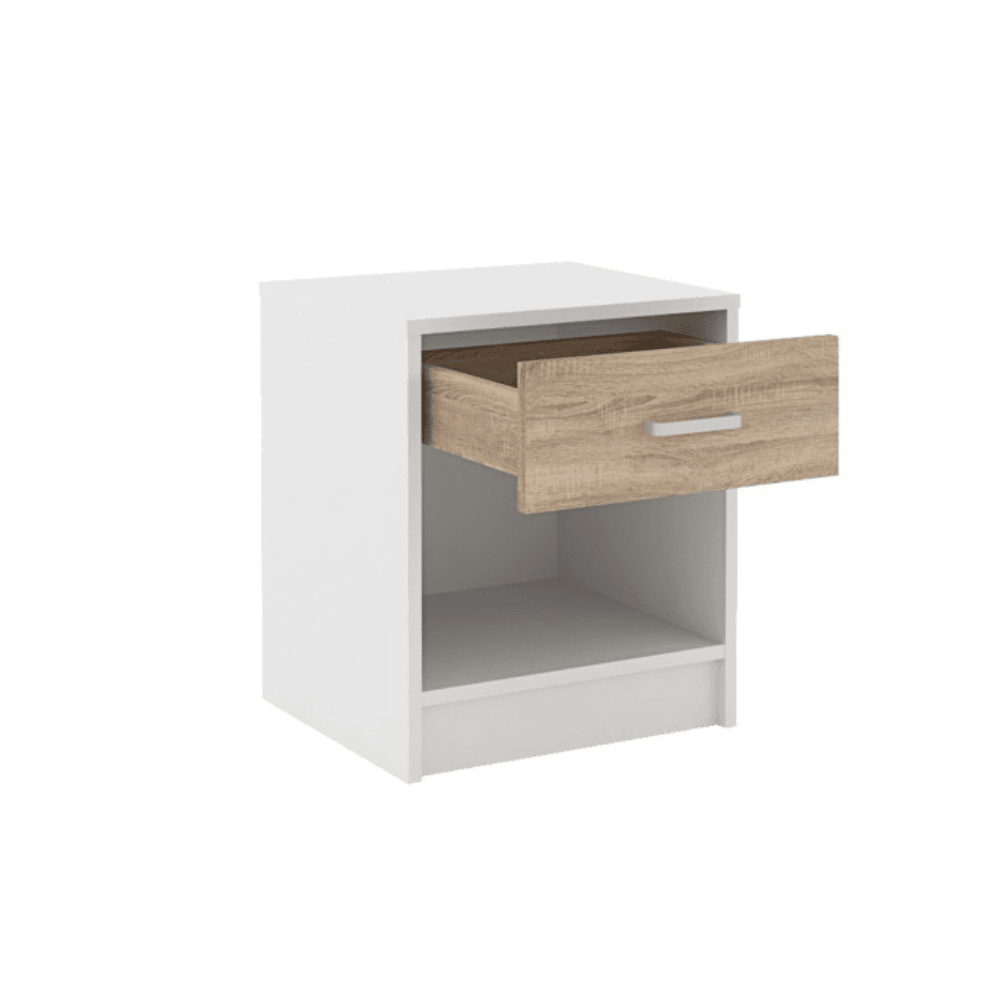 Tammy Open Shelf Nightstand Bedside Side Table W/ 1-Drawer - White/Oak Fast shipping On sale