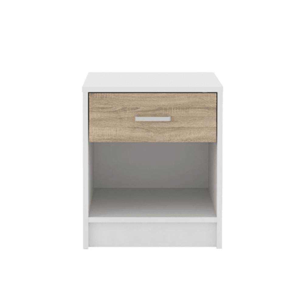 Tammy Open Shelf Nightstand Bedside Side Table W/ 1-Drawer - White/Oak Fast shipping On sale