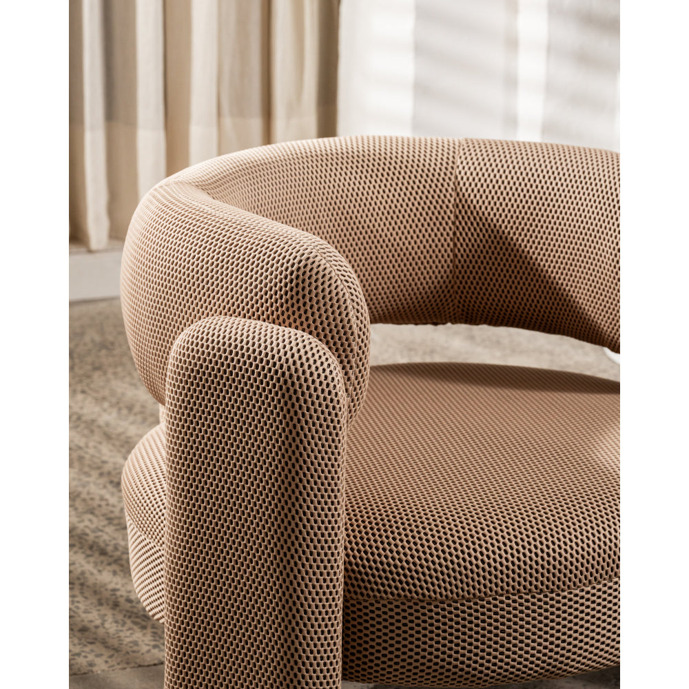 Tasa Mesh Fabric Occasional Armchair Accent Lounge Chair Sand Fast shipping On sale