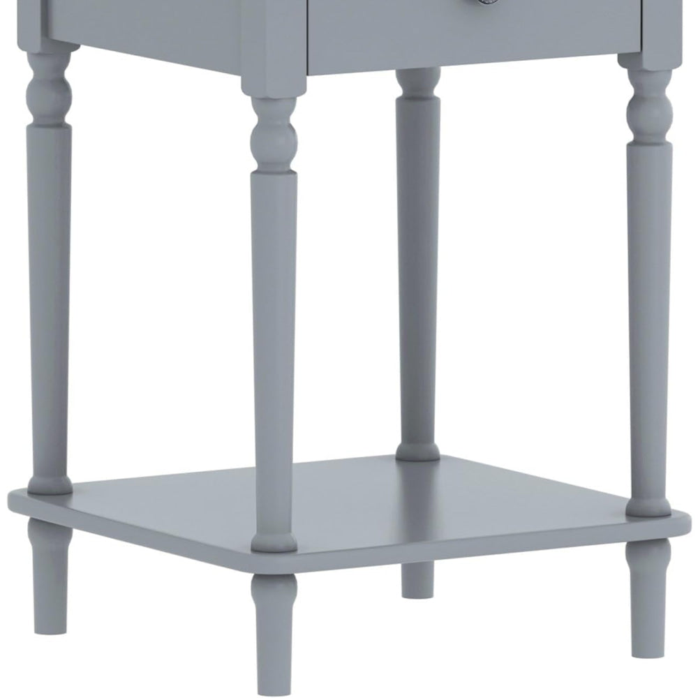 Taylor Wooden Open Shelf End Lamp Side Table W/ 1-Drawer Grey Fast shipping On sale