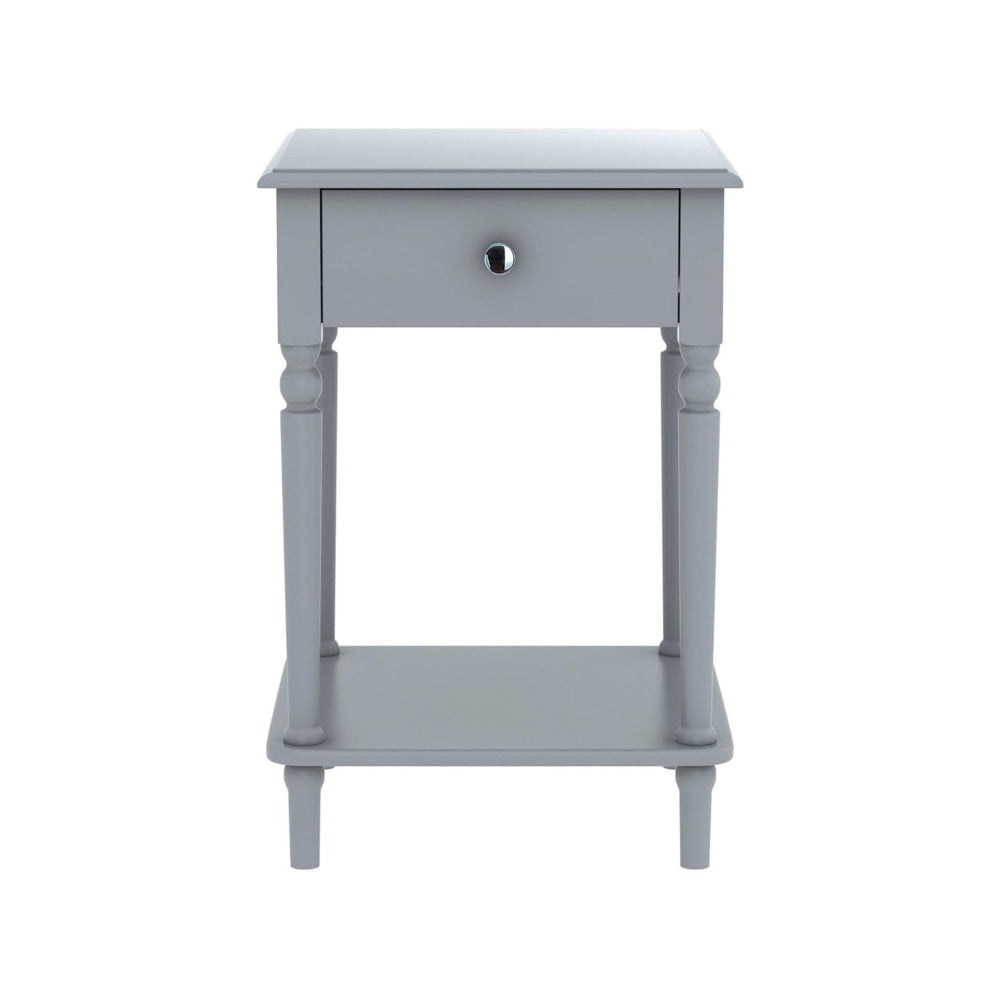 Taylor Wooden Open Shelf End Lamp Side Table W/ 1-Drawer Grey Fast shipping On sale