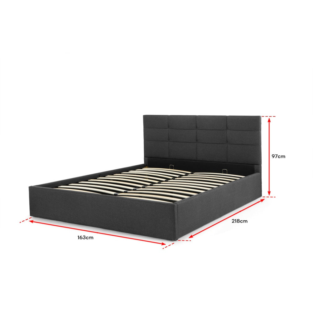 Tenby Gas Lift Collection Bed Frame Charcoal Grey Queen Fast shipping On sale