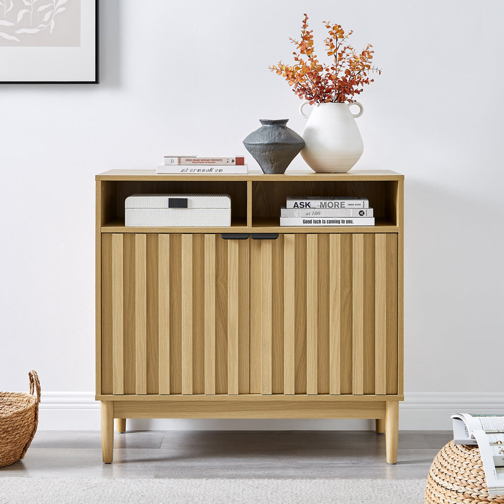 Tenjin Wooden 2-Door Sideboard Buffet Unit Storage Cabinet Natural & Fast shipping On sale