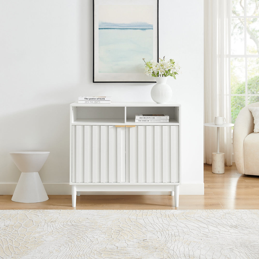 Tenjin Wooden 2-Door Sideboard Buffet Unit Storage Cabinet White & Fast shipping On sale