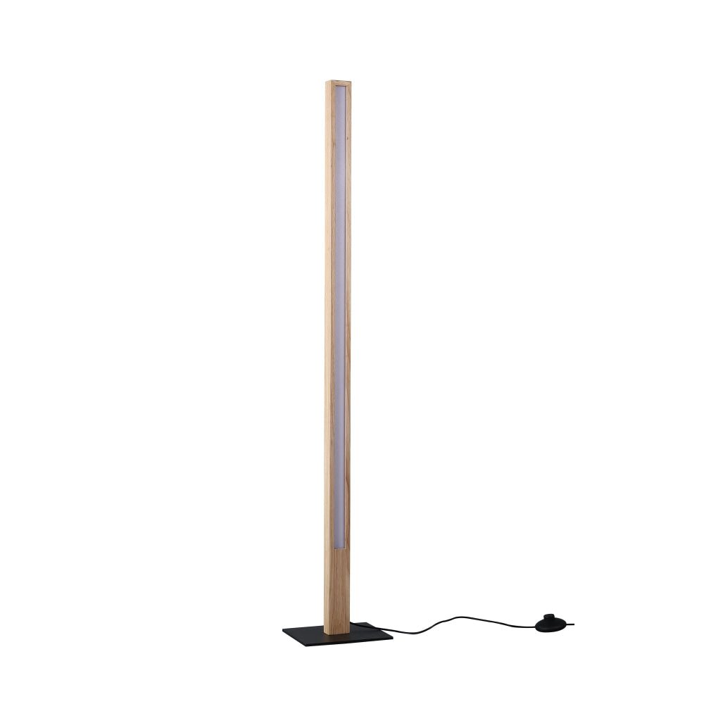 Tiberius LED Wooden Shade Metal Base Standing Floor Light Lamp Natural/Black Fast shipping On sale