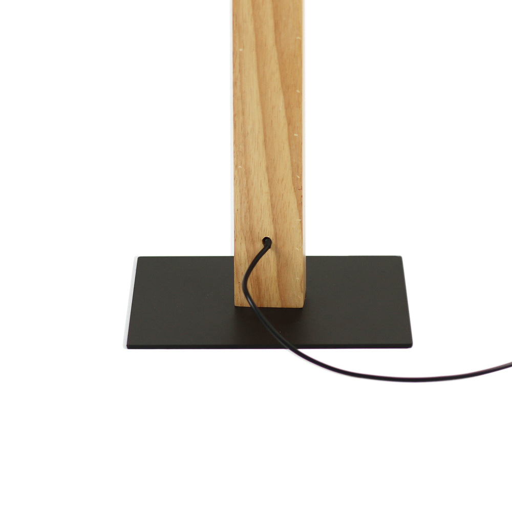 Tiberius LED Wooden Shade Metal Base Standing Floor Light Lamp Natural/Black Fast shipping On sale