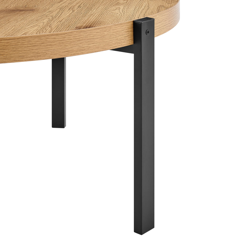 Tiern Wooden Round Tea Coffee Table Oak Fast shipping On sale