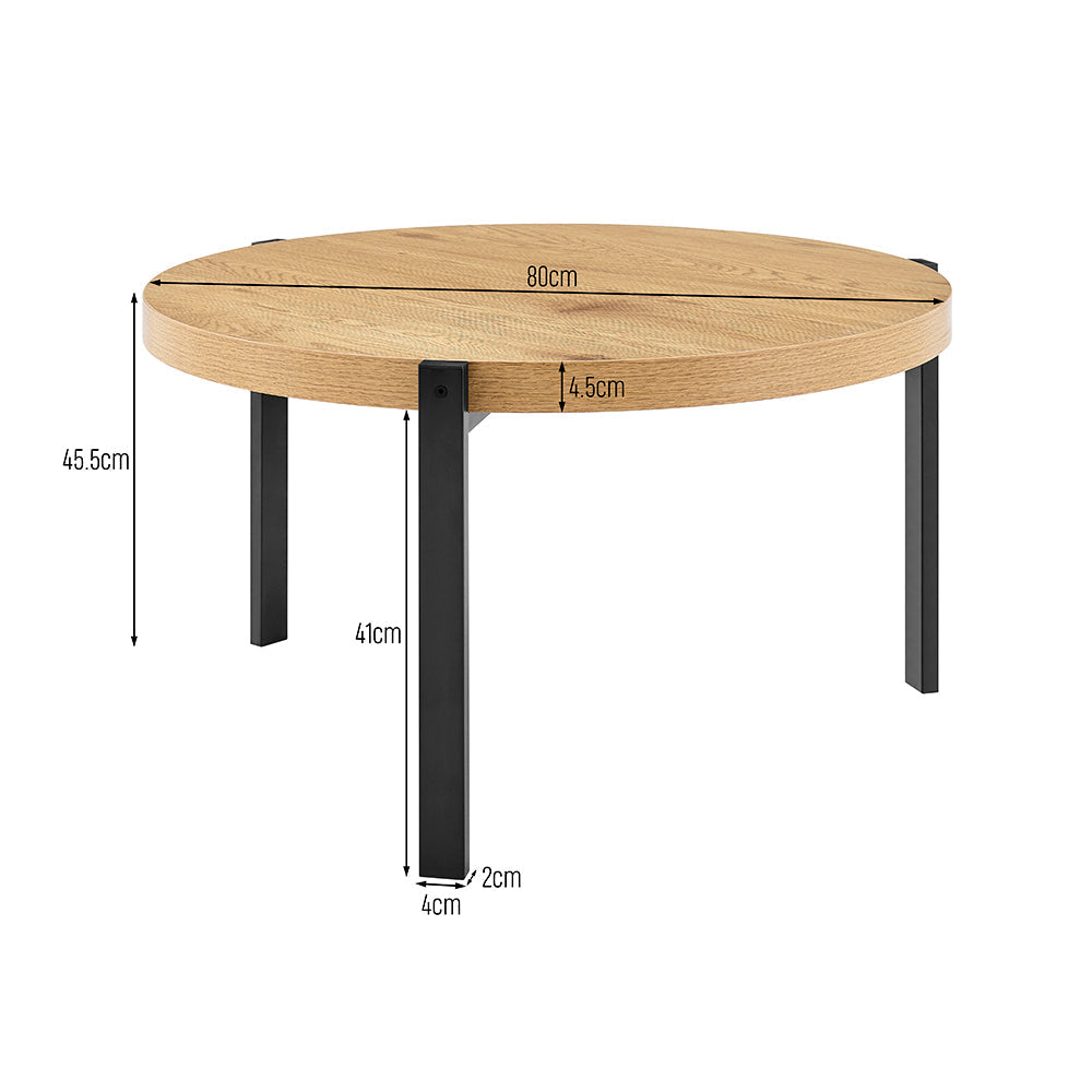 Tiern Wooden Round Tea Coffee Table Oak Fast shipping On sale