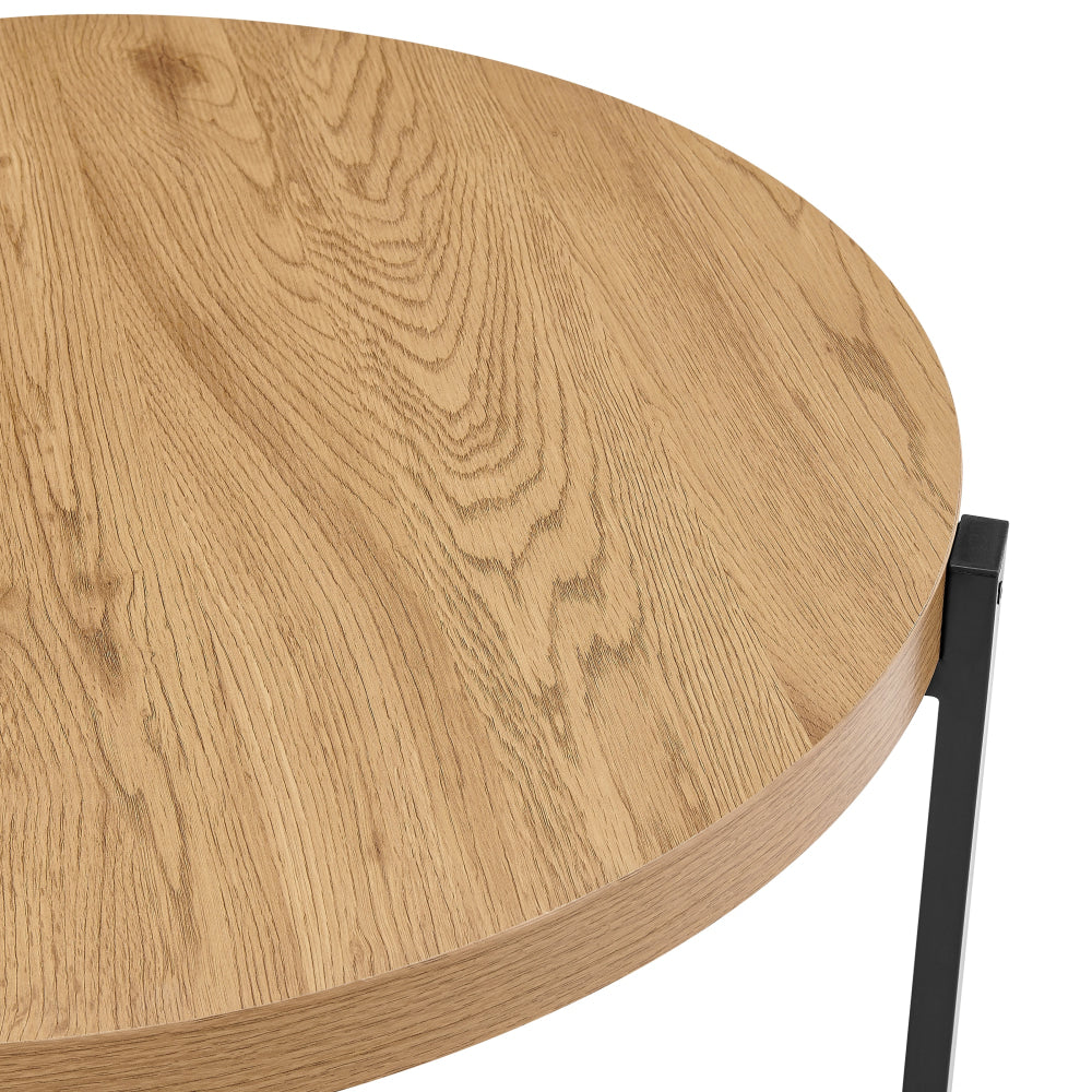 Tiern Wooden Round Tea Coffee Table Oak Fast shipping On sale