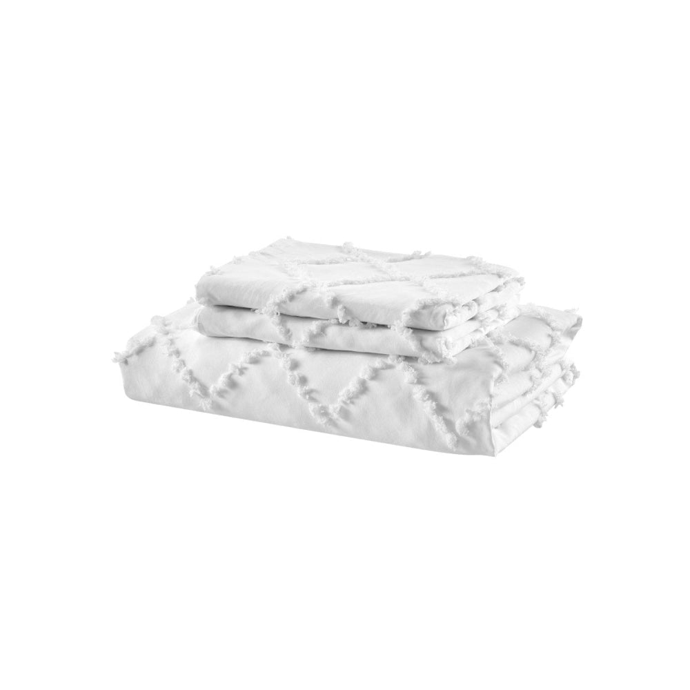 Tilly Tufted Quilt Cover Set White King Fast shipping On sale