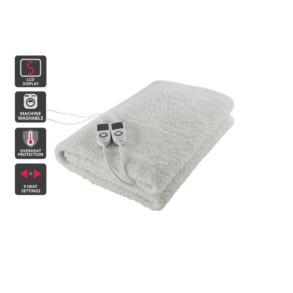 Trafalgar Multi Zone Sherpa Fitted Electric Blanket Queen Fast shipping On sale