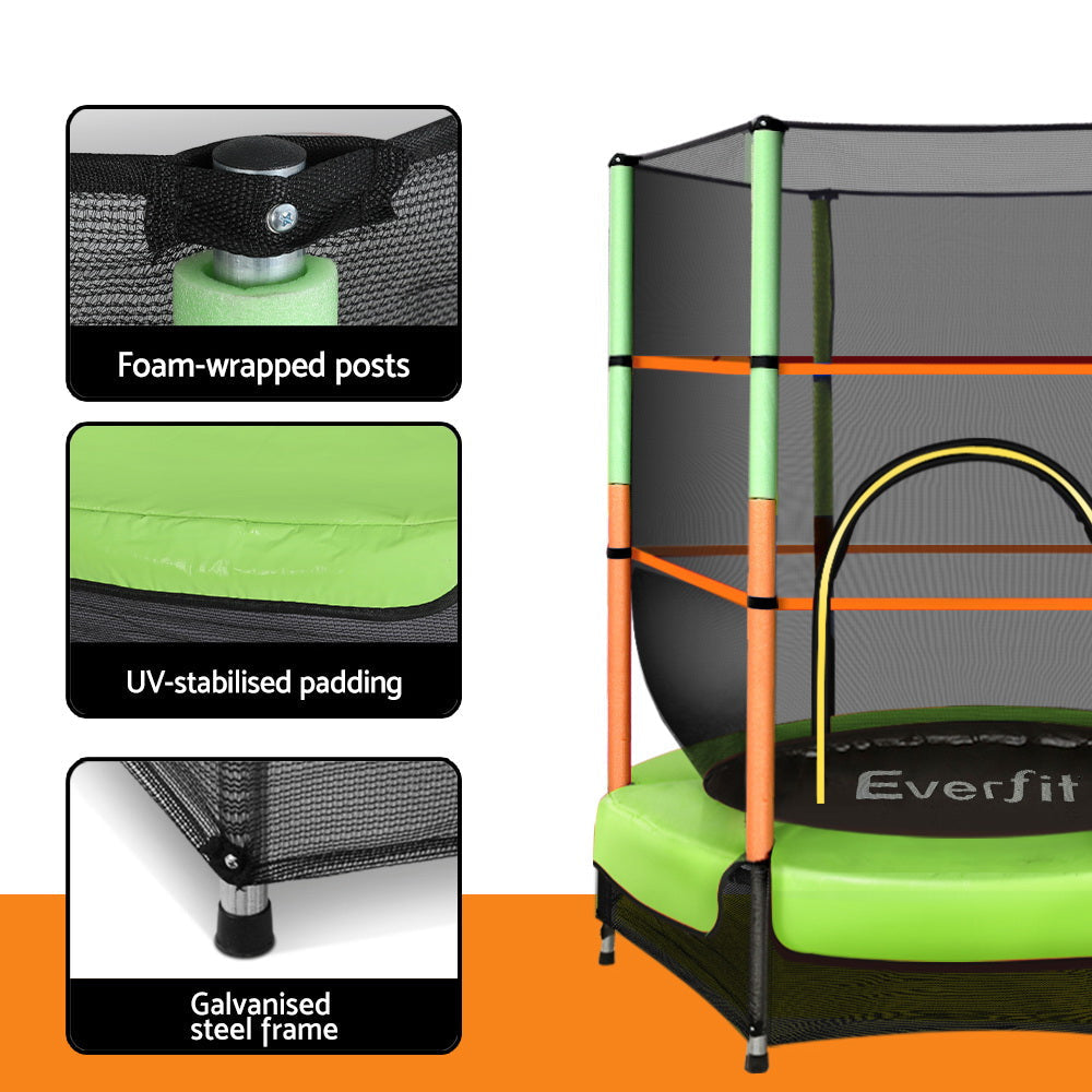 Trampoline 4.5FT Kids Trampolines Cover Safety Net Pad Ladder Gift Green Sports & Fitness Fast shipping On sale