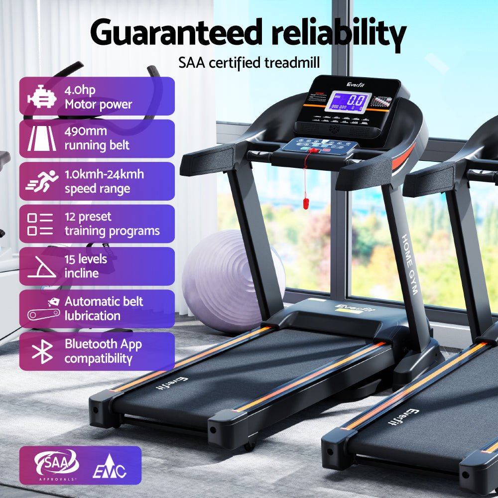 Treadmill Electric Auto Incline Home Gym Fitness Exercise Machine 490mm Sports & Fast shipping On sale