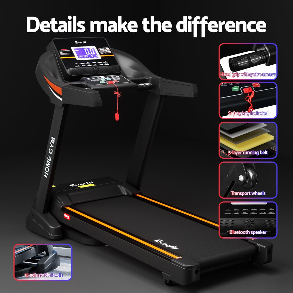 Treadmill Electric Auto Incline Home Gym Fitness Exercise Machine 490mm Sports & Fast shipping On sale