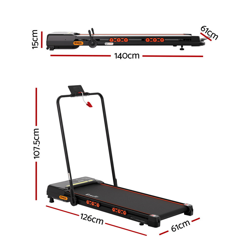 Treadmill Electric Walking Pad Auto Incline Foldable for Home Gym Black Sports & Fitness Fast shipping On sale