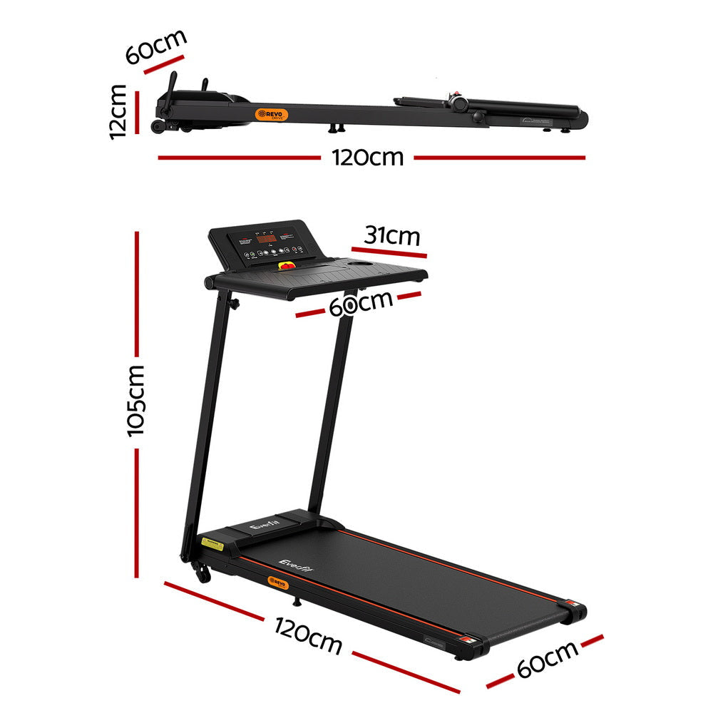 Treadmill Electric Walking Pad Foldable Incline for Home Office Gym Black Sports & Fitness Fast shipping On sale