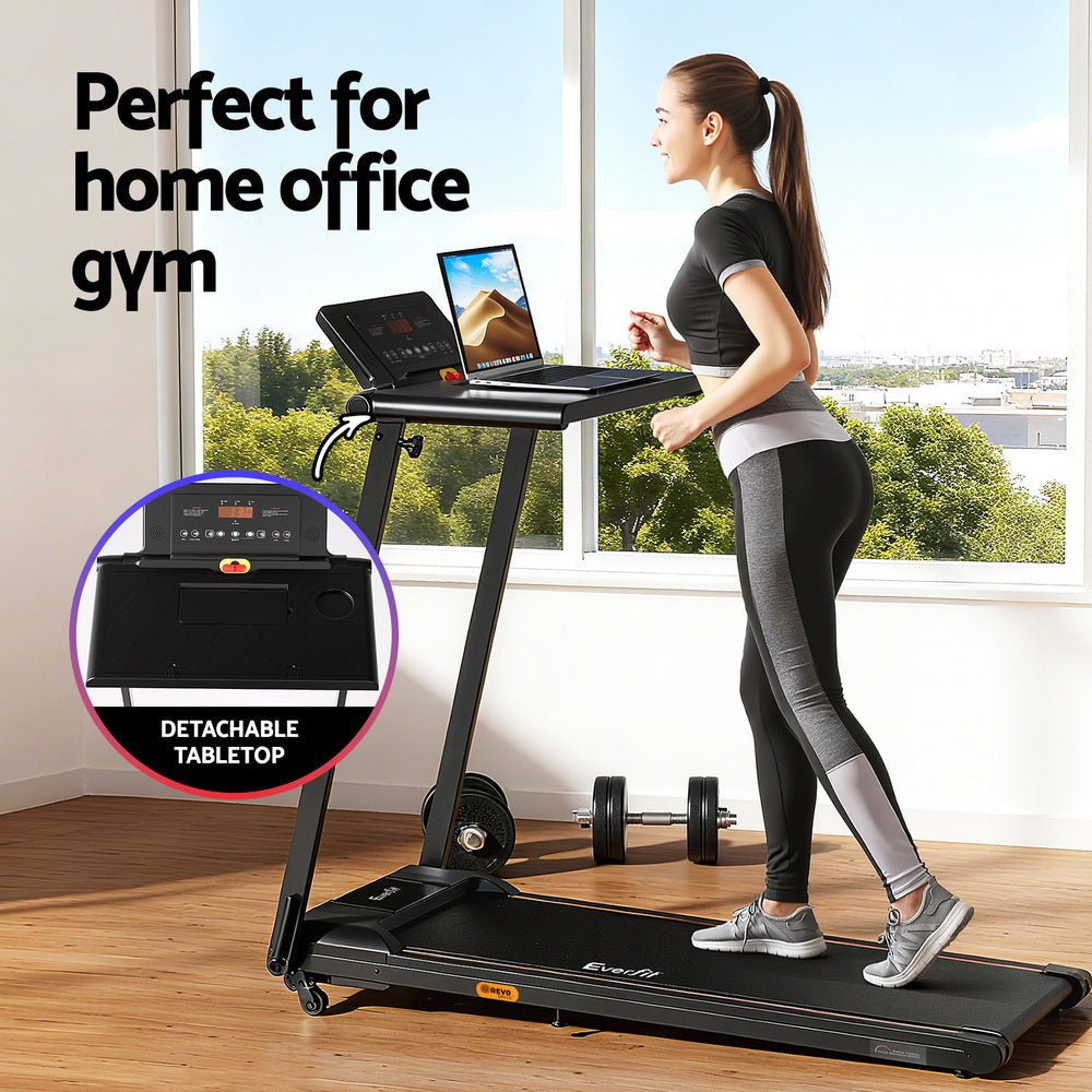 Treadmill Electric Walking Pad Foldable Incline for Home Office Gym Black Sports & Fitness Fast shipping On sale