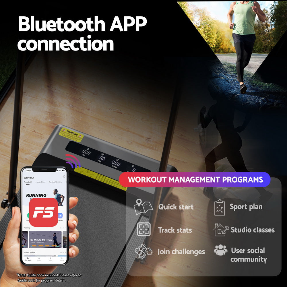 Treadmill Electric Walking Pad Incline Under Desk 380mm Black Sports & Fitness Fast shipping On sale