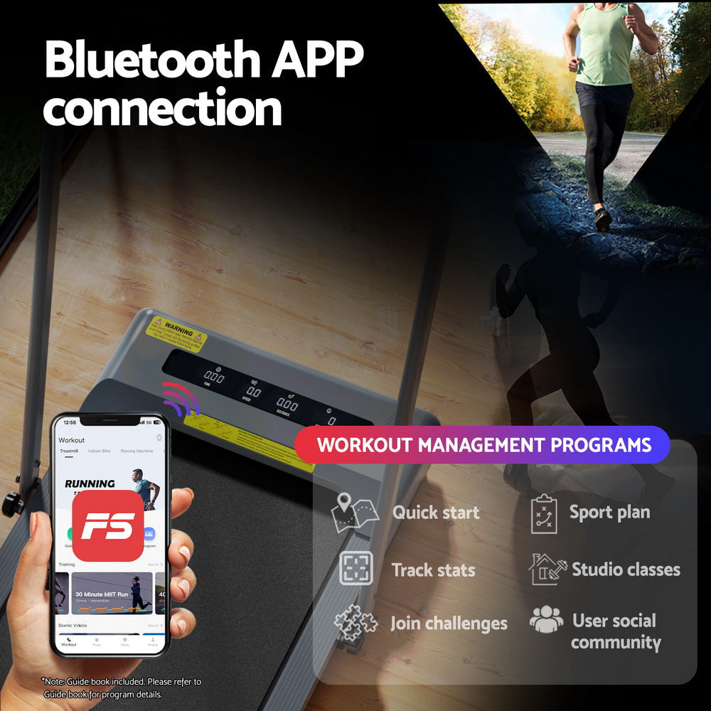 Treadmill Electric Walking Pad Incline Under Desk 380mm Grey Sports & Fitness Fast shipping On sale