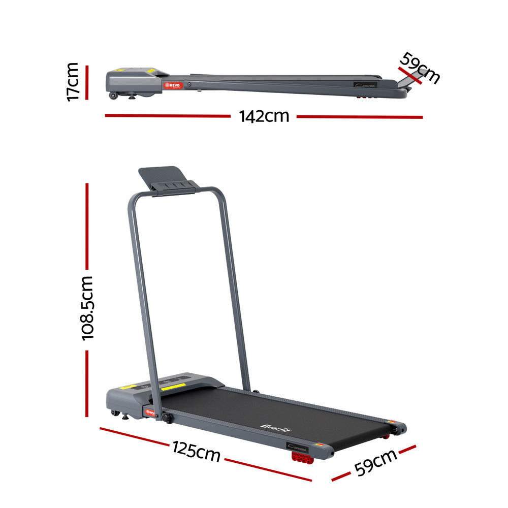 Treadmill Electric Walking Pad Incline Under Desk 380mm Grey Sports & Fitness Fast shipping On sale
