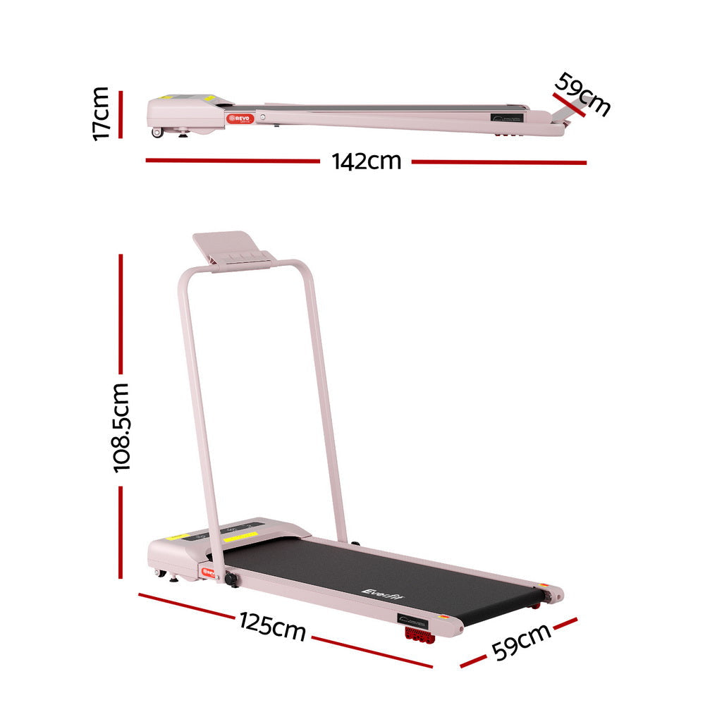 Treadmill Electric Walking Pad Incline Under Desk 380mm Pink Sports & Fitness Fast shipping On sale
