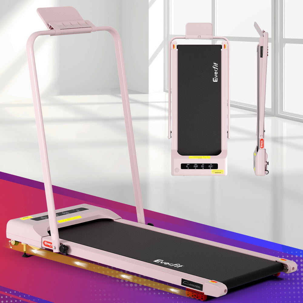 Treadmill Electric Walking Pad Incline Under Desk 380mm Pink Sports & Fitness Fast shipping On sale