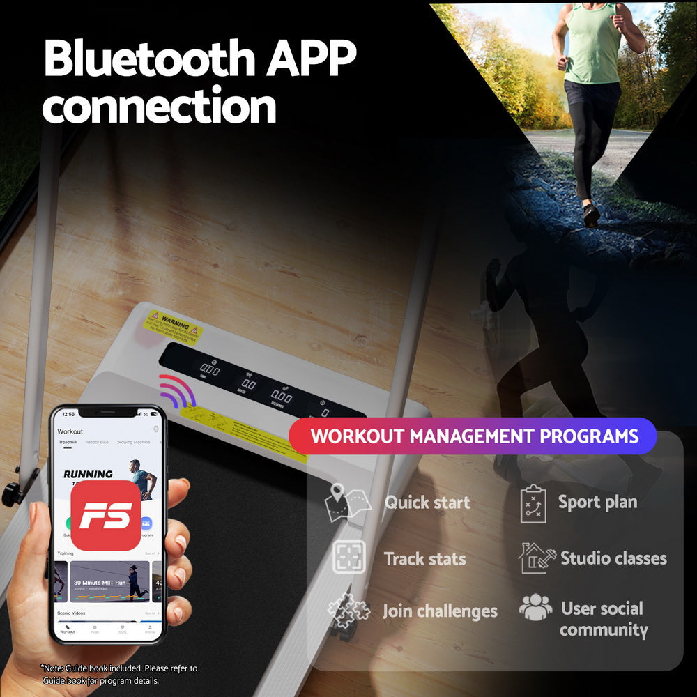 Treadmill Electric Walking Pad Incline Under Desk 380mm White Sports & Fitness Fast shipping On sale