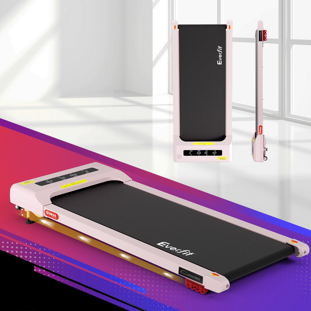 Treadmill Electric Walking Pad Incline Under Desk Home Gym 380mm Pink Sports & Fitness Fast shipping On sale