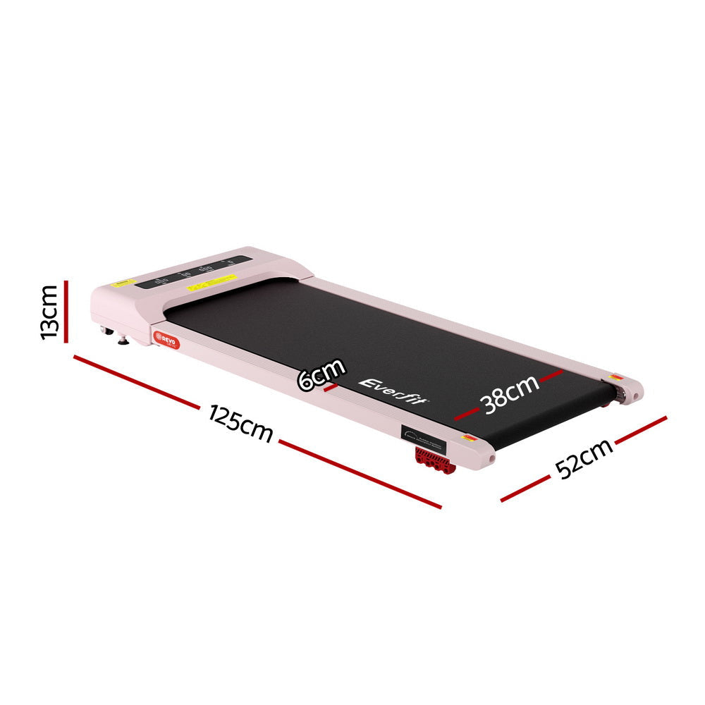 Treadmill Electric Walking Pad Incline Under Desk Home Gym 380mm Pink Sports & Fitness Fast shipping On sale