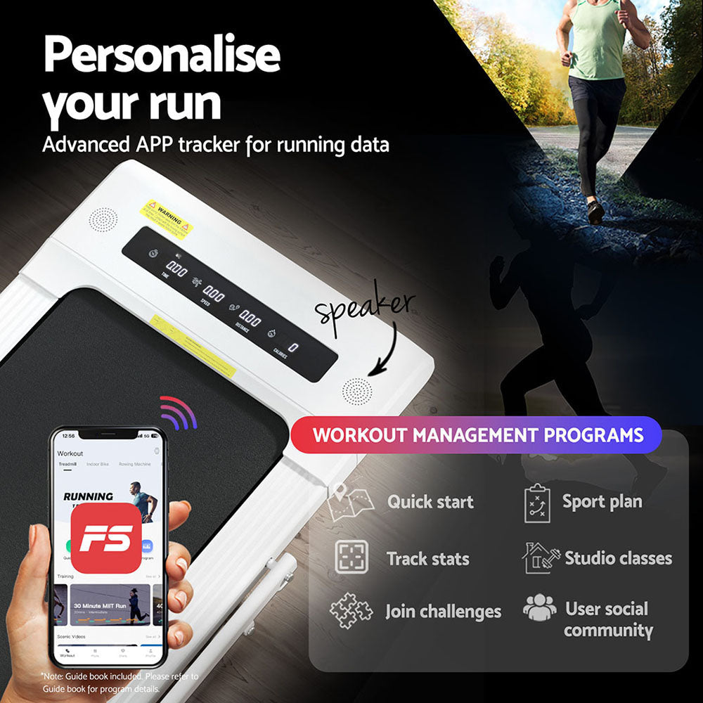 Treadmill Electric Walking Pad Under Desk Home Gym Fitness 400mm White Sports & Fast shipping On sale