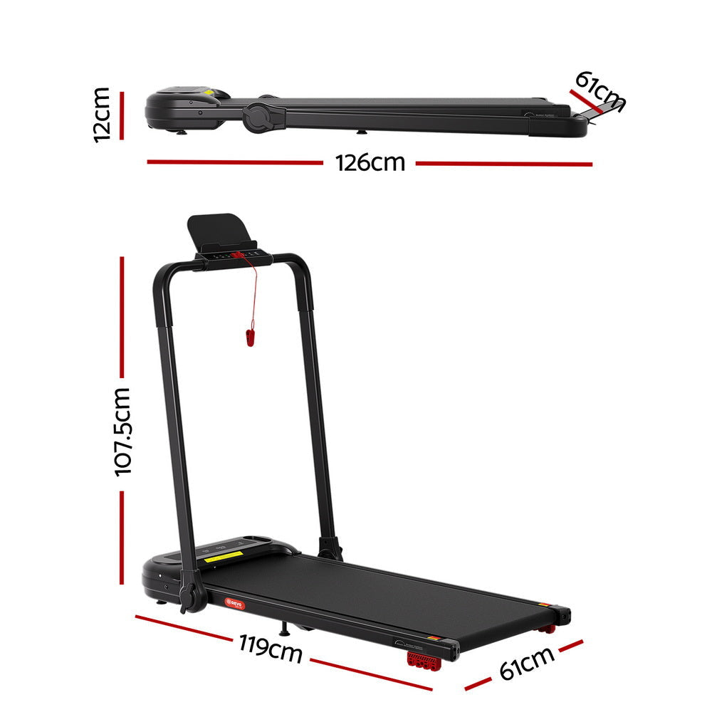 Treadmill Electric Walking Pad with Incline Foldable for Home Gym Black Sports & Fitness Fast shipping On sale