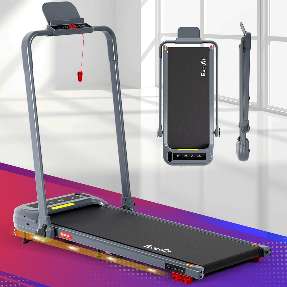 Treadmill Electric Walking Pad with Incline Foldable for Home Gym Grey Sports & Fitness Fast shipping On sale