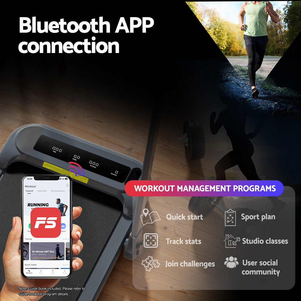 Treadmill Electric Walking Pad with Incline Foldable for Home Gym Grey Sports & Fitness Fast shipping On sale