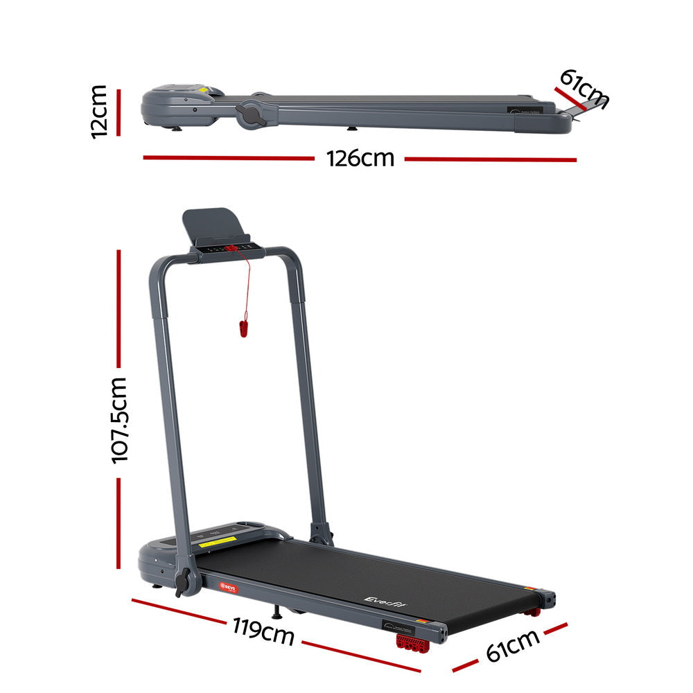 Treadmill Electric Walking Pad with Incline Foldable for Home Gym Grey Sports & Fitness Fast shipping On sale
