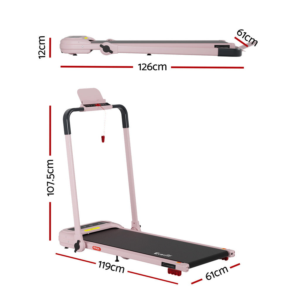 Treadmill Electric Walking Pad with Incline Foldable for Home Gym Pink Sports & Fitness Fast shipping On sale
