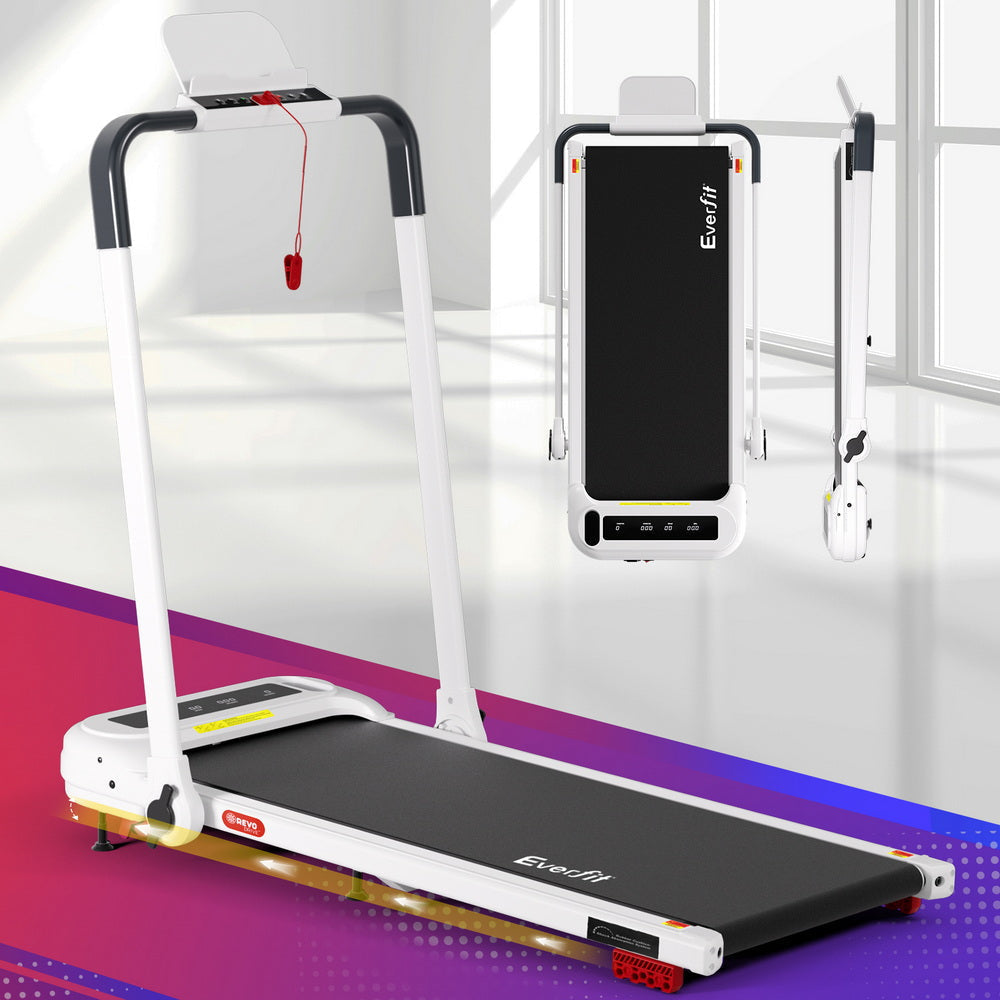 Treadmill Electric Walking Pad with Incline Foldable for Home Gym White Sports & Fitness Fast shipping On sale