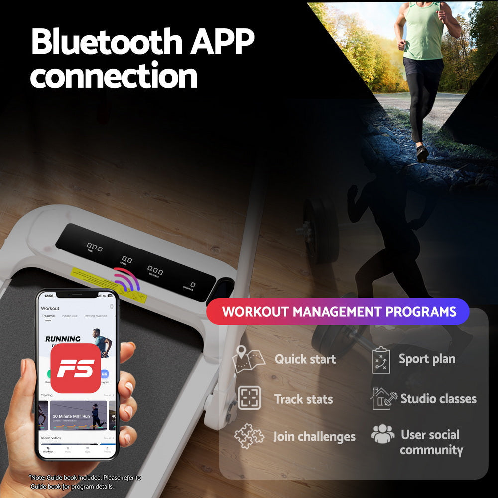 Treadmill Electric Walking Pad with Incline Foldable for Home Gym White Sports & Fitness Fast shipping On sale