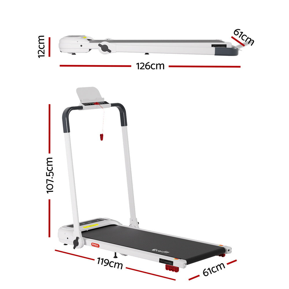 Treadmill Electric Walking Pad with Incline Foldable for Home Gym White Sports & Fitness Fast shipping On sale