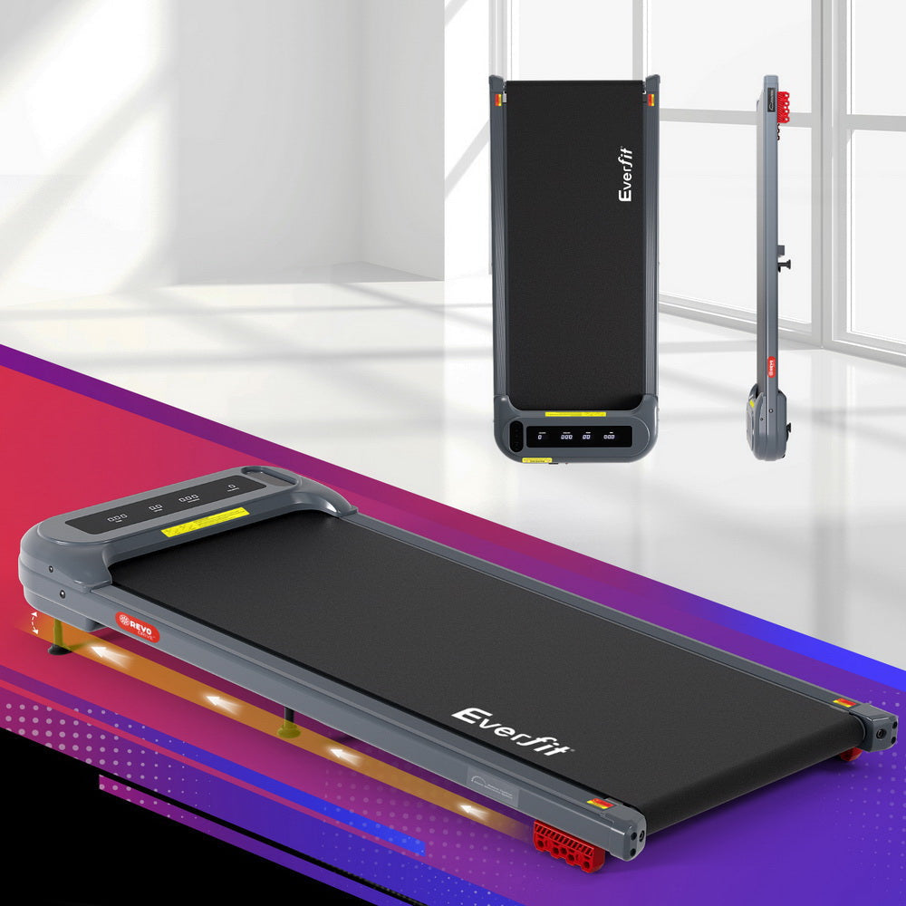 Treadmill Electric Walking Pad with Incline Under Desk Home Gym Grey Sports & Fitness Fast shipping On sale