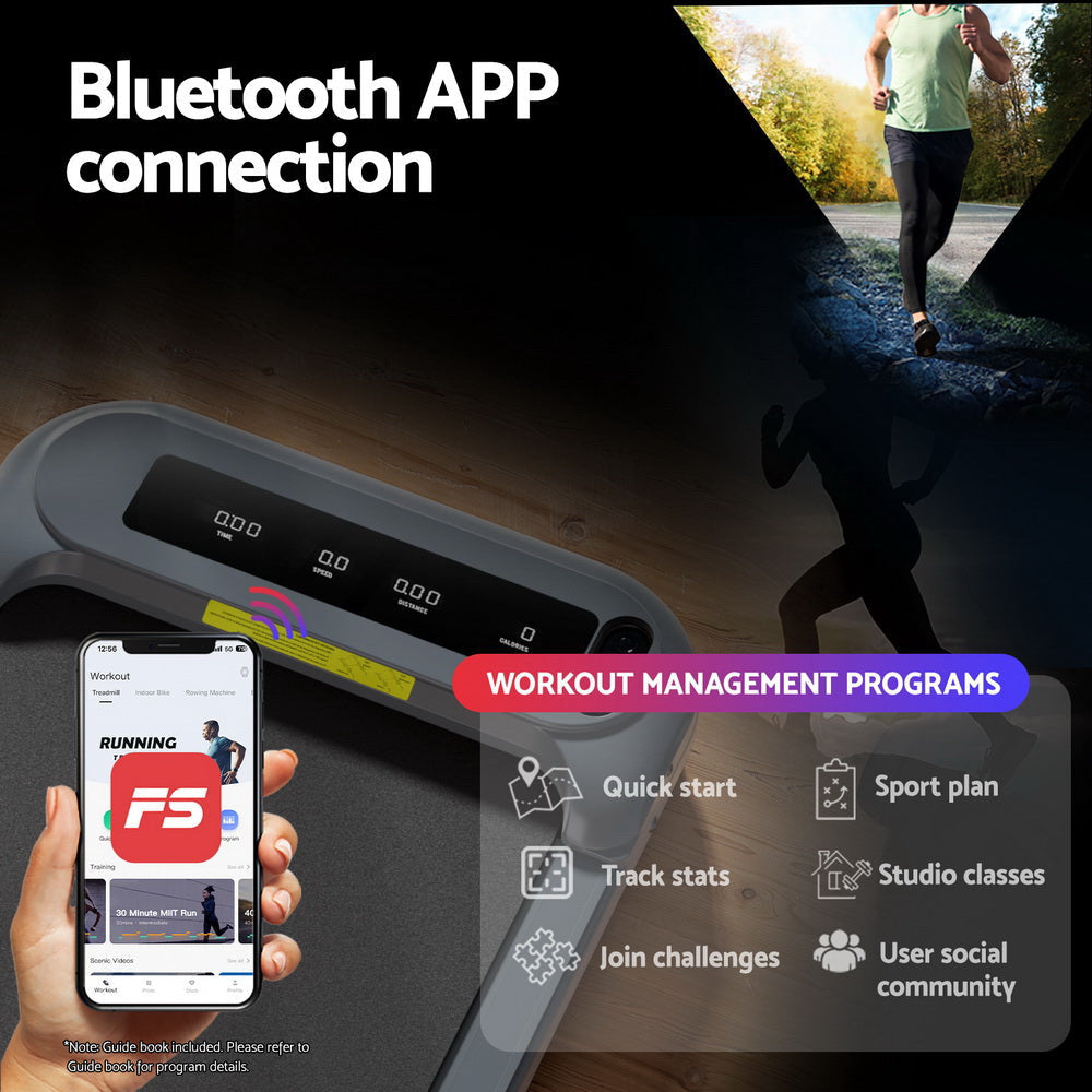 Treadmill Electric Walking Pad with Incline Under Desk Home Gym Grey Sports & Fitness Fast shipping On sale