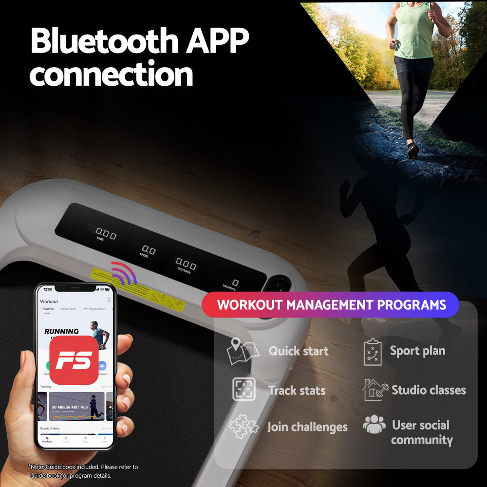 Treadmill Electric Walking Pad with Incline Under Desk Home Gym White Sports & Fitness Fast shipping On sale