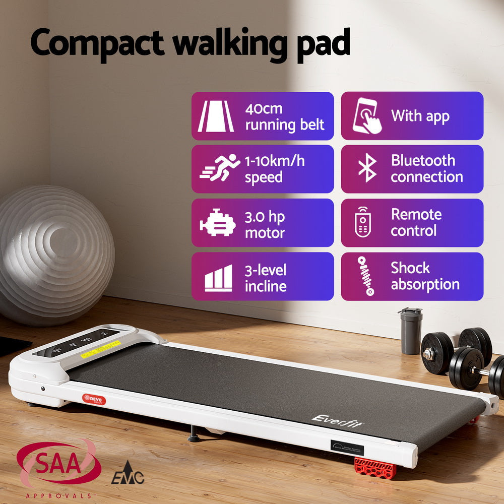 Treadmill Electric Walking Pad with Incline Under Desk Home Gym White Sports & Fitness Fast shipping On sale